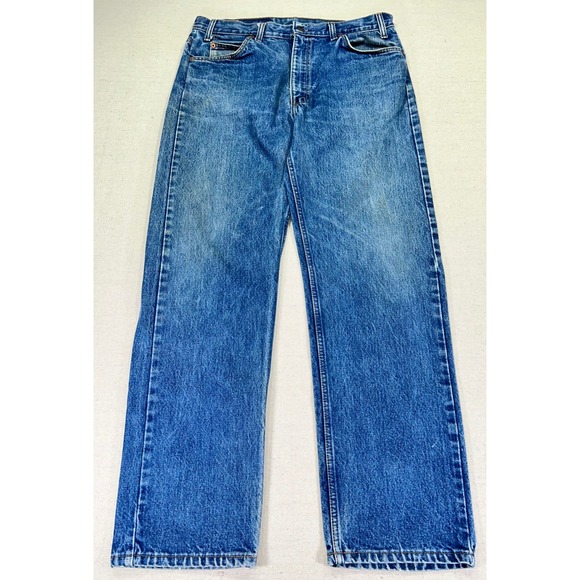 Vintage Levi's 505 Men's 36 Orange Tab Denim Jeans Straight Leg